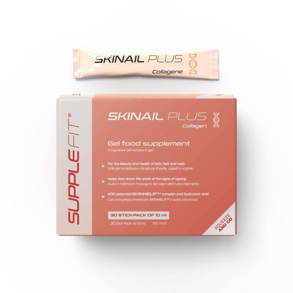 SKINAIL PLUS – Complément alimentaire en gel pour cheveux, peau et ongles – 300 ml