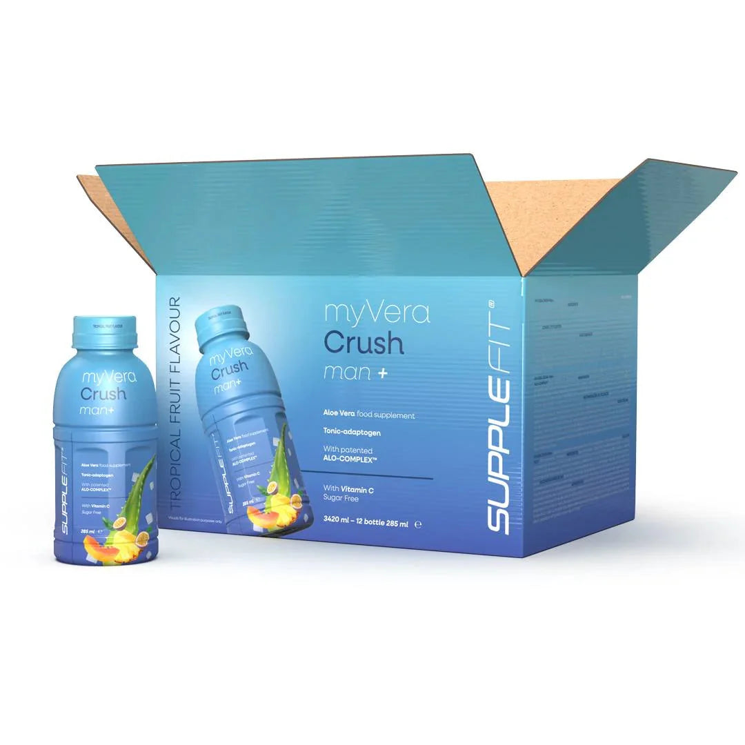 MYVERA CRUSH Man+ – Boisson Énergie & Performance Masculine | 12 x 285 ml