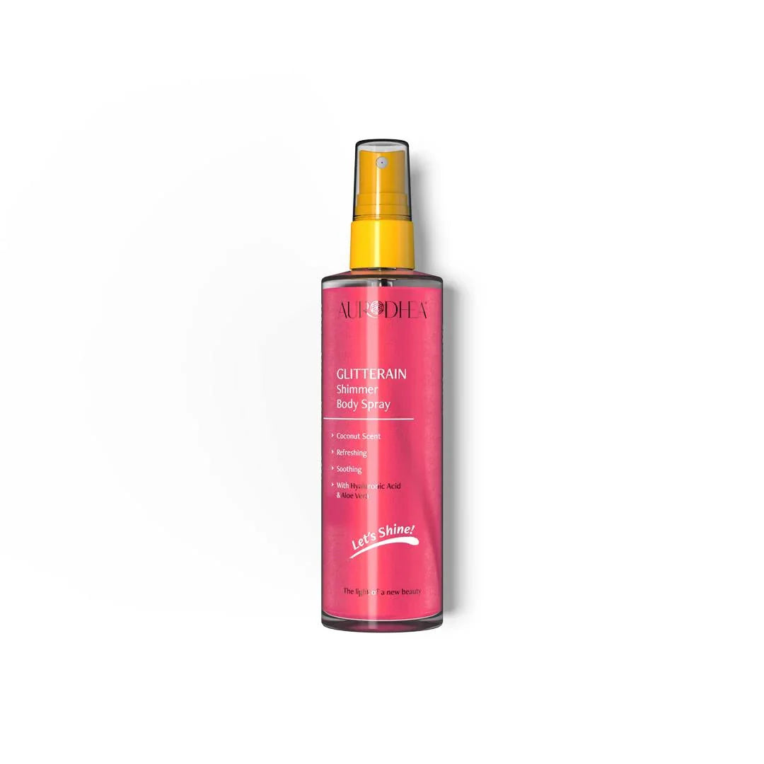 GLITTERAIN - Pink Shimmer Body Spray (Noix de coco)